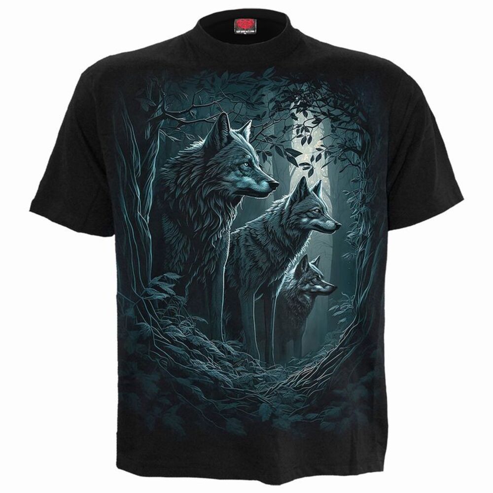 Spiral Direct Unisex Adult Forest Guardians Back Print T-Shirt / Black